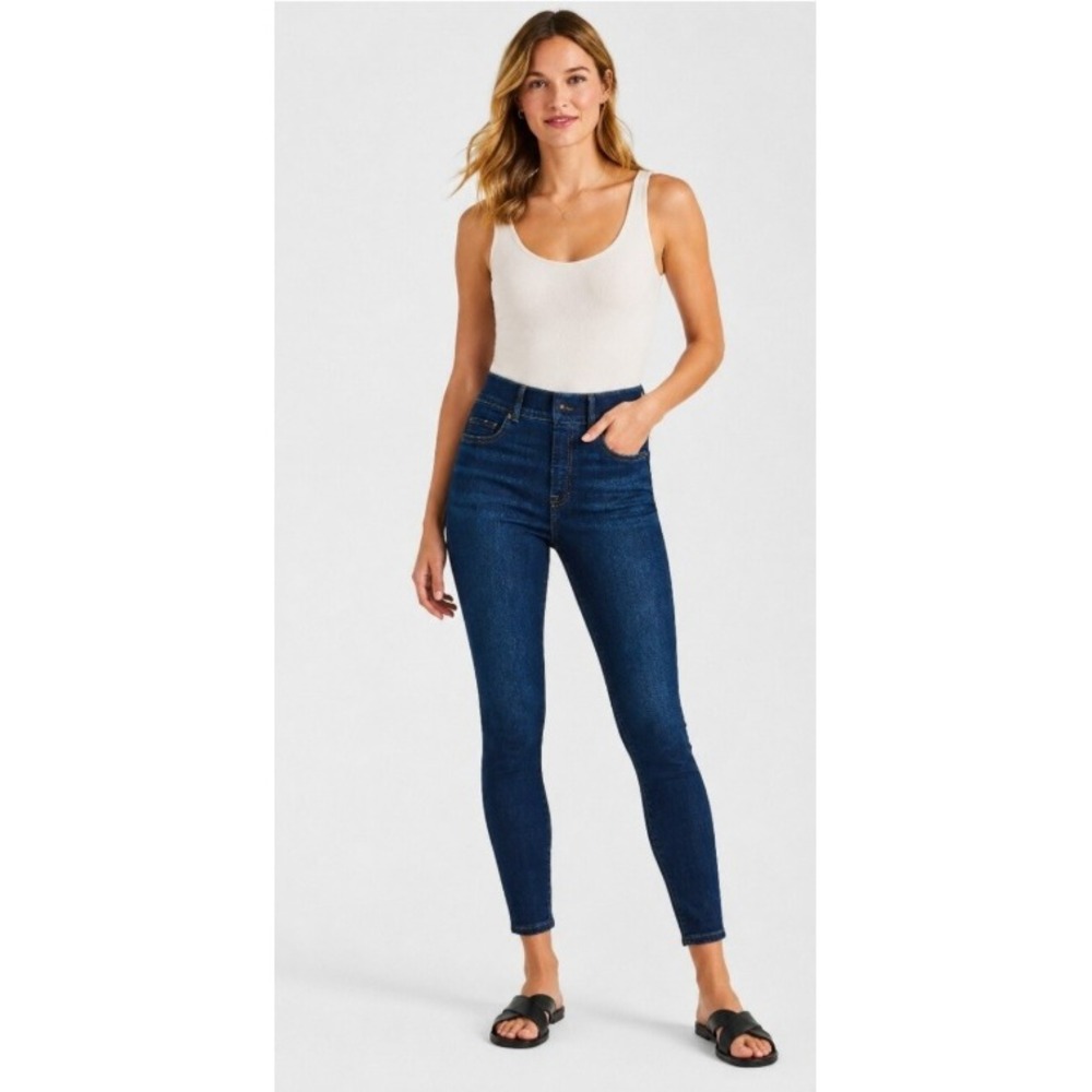 Spanx High-Rise Pull On Skinny‎ Ankle Jeans Shapewear Preppy Casual Western M